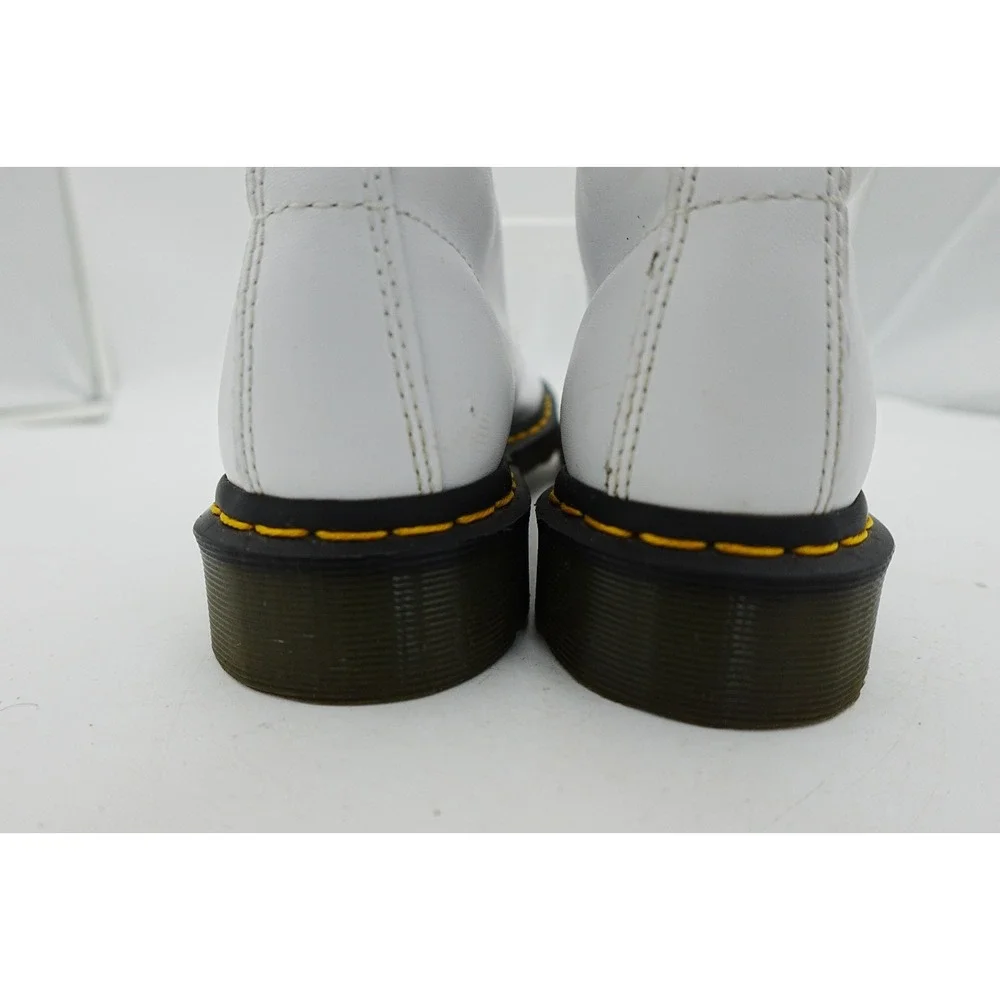Dr. Martens 1460 Lace Up Combat Boots White Smooth Leather Mens (Size 9)